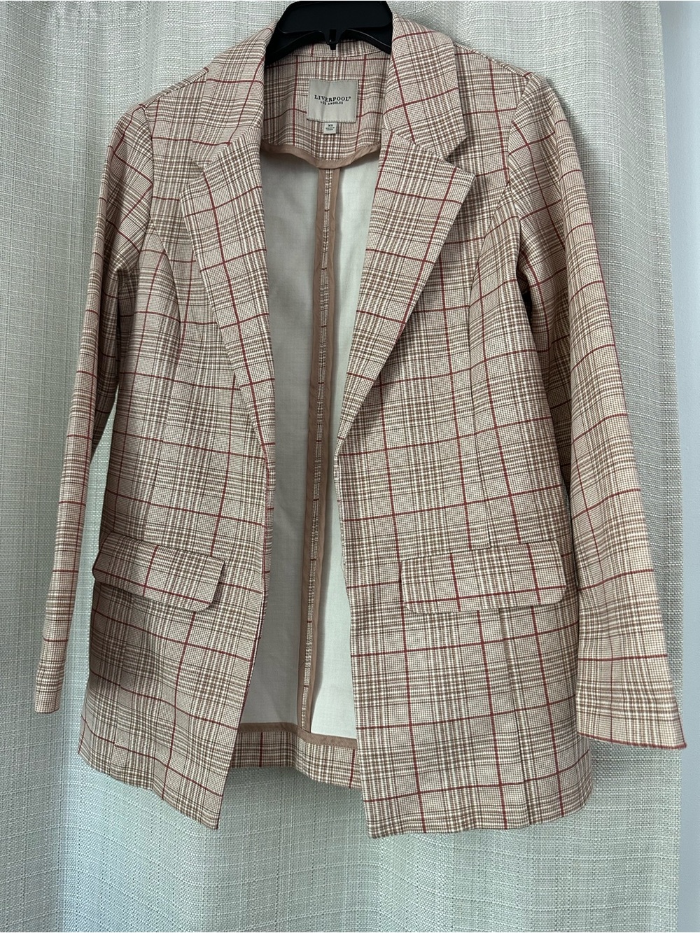 Liverpool Los Angeles light Pink Plaid Blazer Jacket with stretch XS - Picture 4 of 16